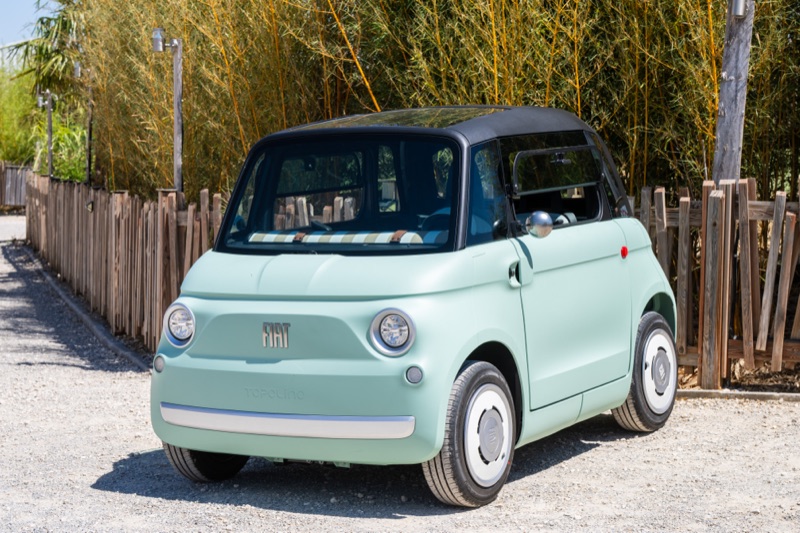 Fiat Topolino 100 % électrique photographiée au refuge de La Tanière — 2ᵉ véhicule à gagner